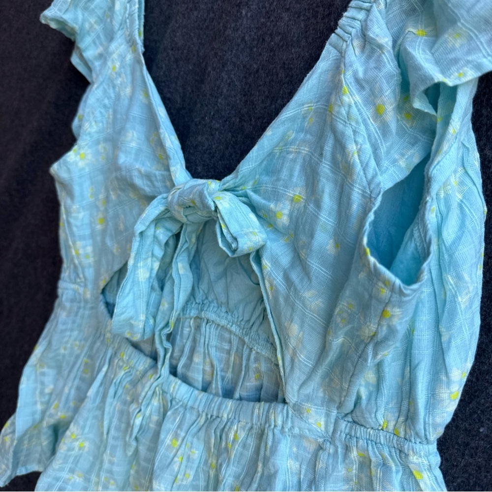 American Eagle Women’s Large Top‎ Cap Sleeve Floral Daisy Baby Doll cottage - Picture 7 of 11